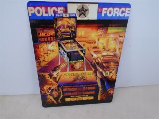 Williams Police Force Pinball Flyer Game Room Metal Sign