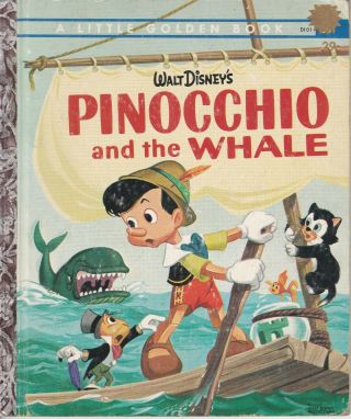 Little Golden Book Walt Disney Pinocchio & The Whale D101 Edition A