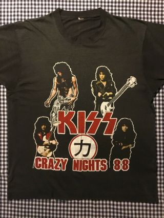 Kiss Vintage ‘88 Crazy Nights.  Tour T - Shirt (large) Eric Carr