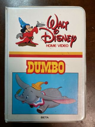 Dumbo Betamax Walt Disney Home Video Vintage - Clamshell Beta Tape - 1981