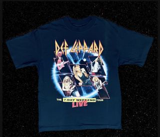 Vintage 1992 Def Leppard 7 - Day Weekend Live Concert Tour T - Shirt Band Tee Large