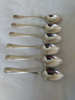 Set Of 6 Antique Solid Silver Teaspoons Hallmarked Sheffield 1946
