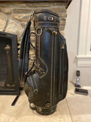 Vintage Bennington Black Golf Bag.  With 4 Pockets On And 3 Club Slots