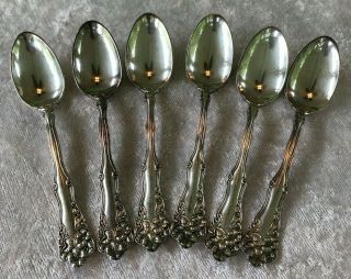 Vtg 4.  5 " Wm Rogers Silver Plate Coffee Spoon Set Of 6 Berwick / Diana Pat.  1904