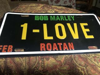 Graphic Vanity License Plate " 1 - Love “ Rostand,  Bob Marley