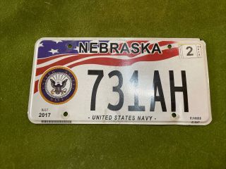 Nebraska Navy Veteran License Plate