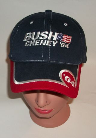 Bush Cheny 2004 Campaign Red White Blue Embroidered Hat
