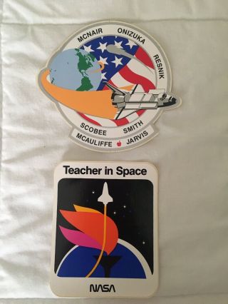 Nasa Space Shuttle Challenger Vintage Stickers (2) 1986