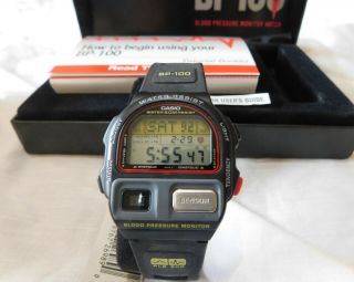 Vintage Casio Bp - 100 Blood Pressure Watch Full Box Unworn