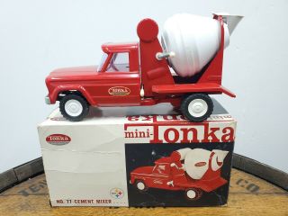Vintage Mini Tonka Jeep Cement Mixer Pressed Steel 77 W/Box 2