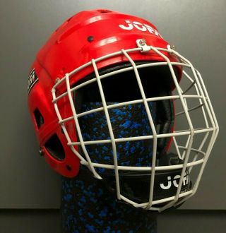 Vintage Jofa Hockey Helmet Game Red Classic Face Cage