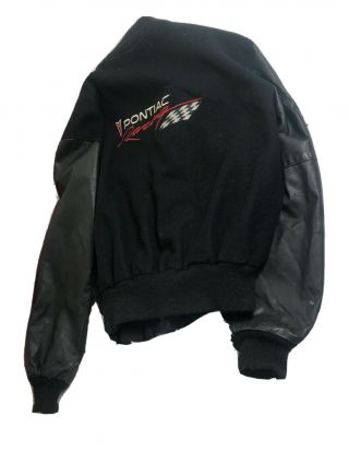 Vtg Pontiac Racing Wool Leather Jacket Mens Large Usa Made Reed Sportswear