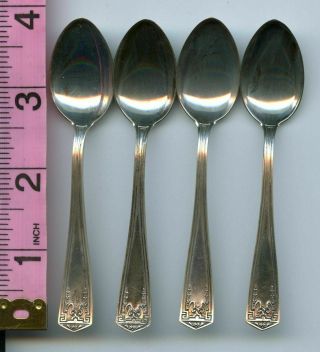 4 Devonshire Demitasse Spoons International 3 - 7/8 Inch Spoon Sterling Silver