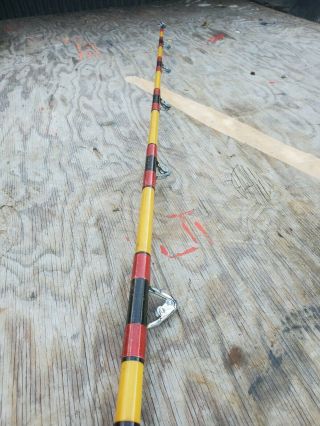 Vintage Trolling Rod Saltwater 7 Foot Aftco Rollers 2 Piece.  Heavy Set Up.