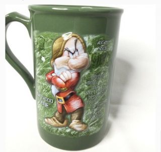Walt Disney World Snow White Dwarf Grumpy Tall Mug Cup 3d Green 16 Oz.