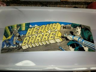 Heavy Barrel Video Arcade Game Marquee,  From Curved Cabinet