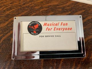 Wurlitzer Service Card And Holder For Mech Board