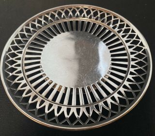 Vintage Sterling Silver Calling Card Plate - 6 Inch - 79.  9 Grams