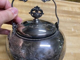 antique Quadruple Plate Victorian Cracker Jar With Lid Rockford Co. 2
