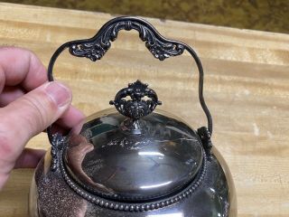 antique Quadruple Plate Victorian Cracker Jar With Lid Rockford Co. 3