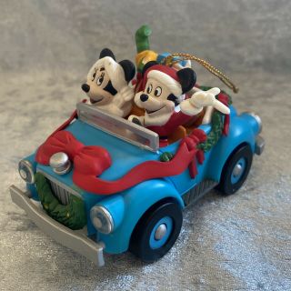 Rare Vintage Schmid Disney Mickey Minnie Mouse Car Musical Ornament