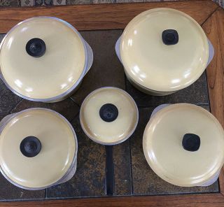 Club Aluminum Cookware 10 Piece Set Harvest Yellow Pots Dutch Oven Vintage