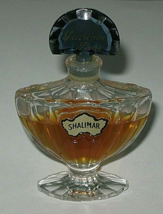Vintage Guerlain Shalimar Perfume Bottle 1/2 Oz Open - 1/2 Full - 1970s