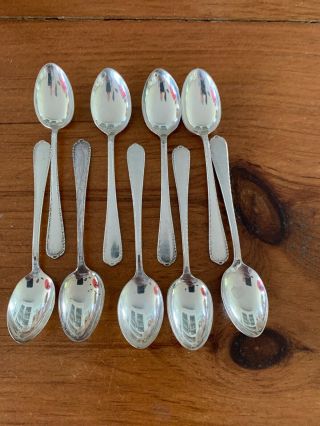 International Sterling Silver Demitasse Spoons - " Pine Tree " - Set Of 9