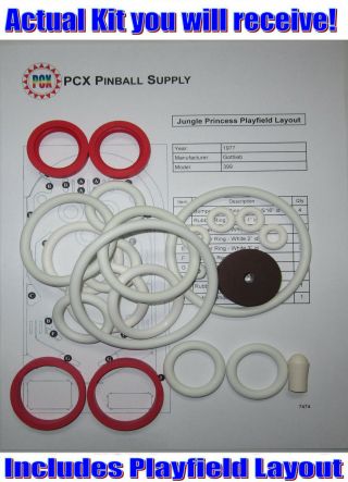 1977 Gottlieb Jungle Princess Pinball Machine Rubber Ring Kit