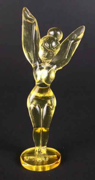 Vintage Walt Disney Tinker Bell Collectible Lucite Figurine 3.  5 Inches Tall