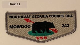 Boy Scout Oa 243 Mowogo Lodge Gray Border Flap