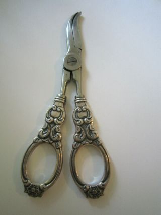 Vintage Th.  Marthinsen Norway Sterling Silver Handle Grape Shears Scissors
