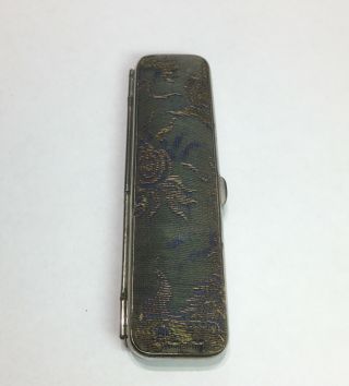 Antique Hand Stitched Silk Design Cigarette Holder Case Size 3.  00” Holder M139