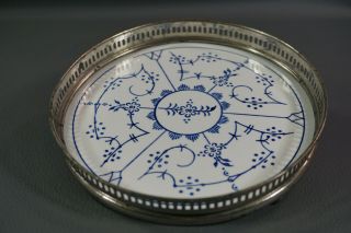 Art Deco French Flow - blue ceramic porcelain dish candy bonbon tray basket bowl 2
