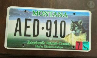 Montana Beartooth Nature Center Native Wildlife Refuge License Plate
