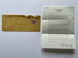 1959 Edwin B Dooley Politician All American Quaterback Signed Letter And Cover