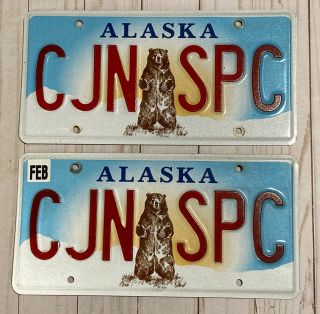 Vg Alaska Standing Bear Vanity License Plates“cjn Spc” Cajun Spice