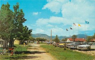 C1950s Avenue Of Flags,  Philmont Boy Scout Ranch,  Cimarron,  Mexico Postcard