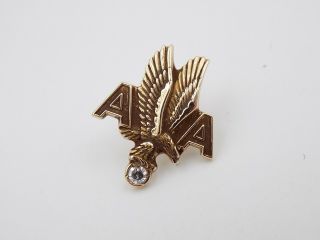 Vintage American Airlines 10 Year Service Award Pin 10kt Gold & Diamond Balfour