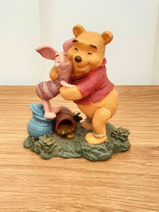 Disney Winnie The Pooh And Piglet Hugging Figurine