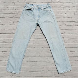 Vintage 90s Levis 501 Denim Jeans Made In Usa Size 28 Light Wash Distressed