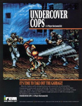 Undercover Cops Video Arcade Game Sales Flyer Irem 1992 Promo Artwork
