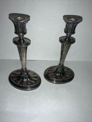 Sheffield Silver Plated Candle Stick Holders L.  B.  S.  Co