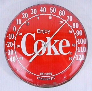 Vintage 1984 Coke Coca - Cola Thermometer 12 " Jumbo Dial Tru - Temp Ohio Outdoor F/c