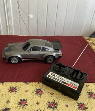 Vintage Nikko America 1980s Radio Controlled Gray Porsche 911 Turbo Good Shape