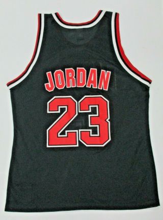 Vintage Michael Jordan Black Chicago Bulls Nba Champion Jersey Mens Size 48 Xl