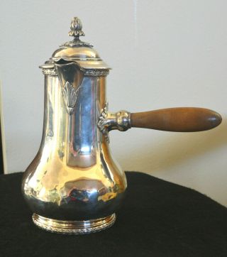 Large Early 19th C French Chocolate Coffee Pot Silver On Copper