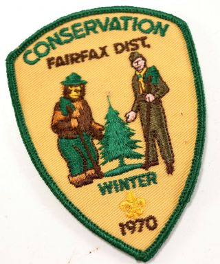 Vtg 1970 Conservation Winter Fairfax District Boy Scouts America Camp Patch