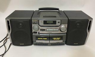 Aiwa Vintage 1998 Ca - Dw420u Cd Radio Dual Cassette Boombox Collectible