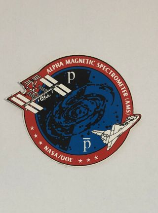Alpha Magnetic Spectrometer Ams Official Mission Sticker Decal Nasa Doe Shuttle